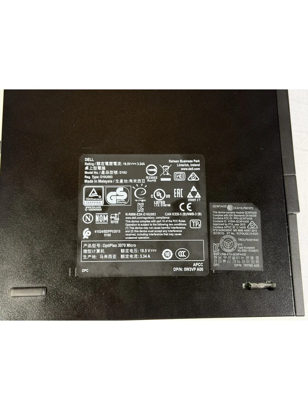 Dell Optiplex 3070 Micro Intel Core i5-9500T 2.2GHz 8GB RAM / No Ac Adapter